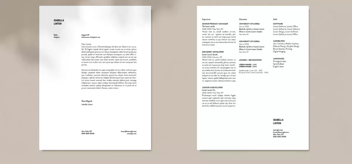 Die überlegene Wahl: Minimalistische InDesign-Lebenslaufvorlage für kreative Köpfe