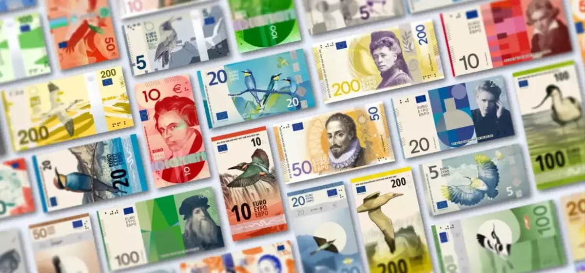 EZB stellt zehn neue Euro-Banknoten-Designs vor