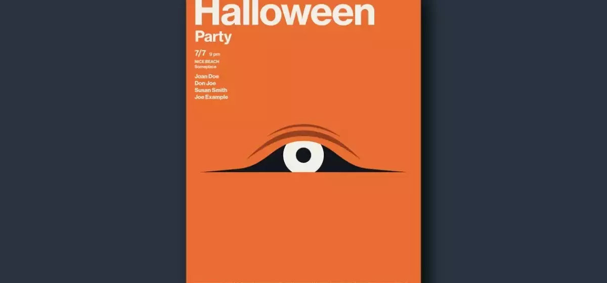 Minimalistisches Halloween-Partyposter-Design: Ein Blick auf die Kreation von Jozef Micic