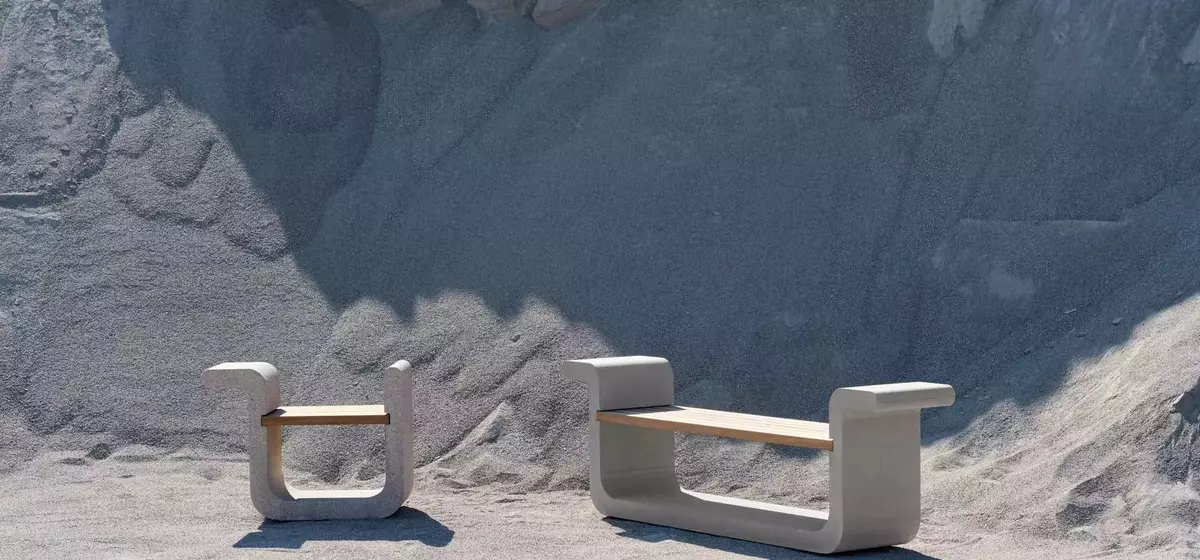 Arcus: Eine Harmonie aus Beton und Teakholz für den Außenbereich