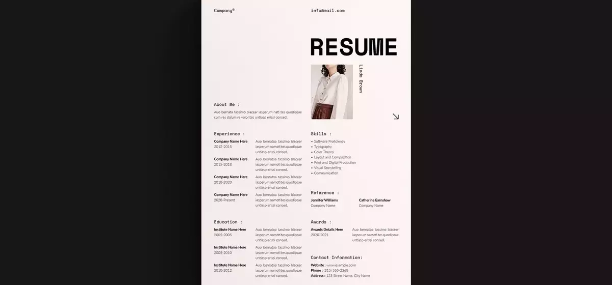 Kreative Lebenslaufvorlage für Adobe InDesign: Design, das überzeugt