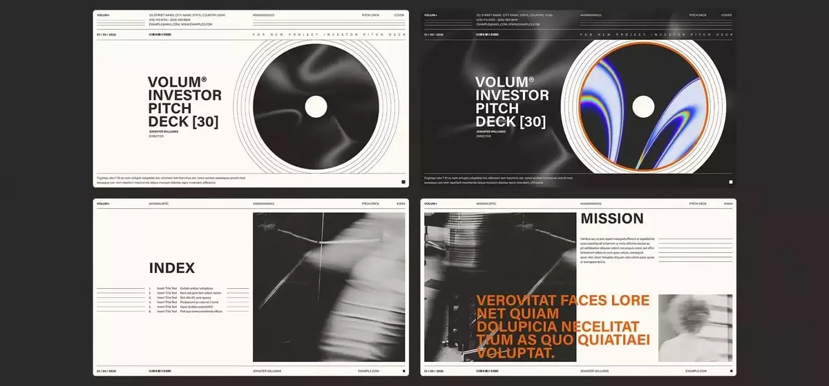Stilvolles und Klares Pitch-Deck-Muster für InDesign