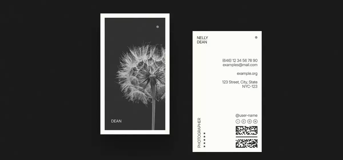 Minimalistische vertikale Visitenkartenvorlage: Ein Design, das auffällt
