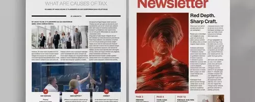 Professionelle InDesign-Vorlage für Unternehmens-Newsletter