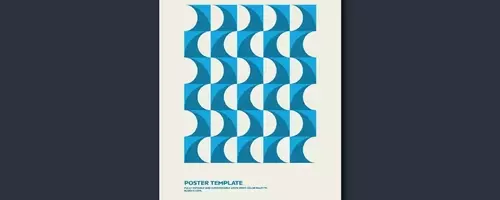 Minimalistisches Sommerplakat: Wellen als Kunst