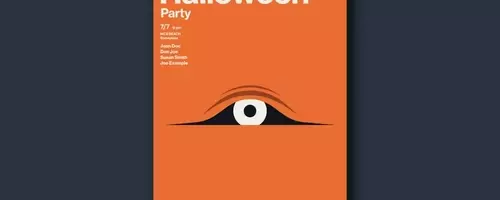 Minimalistisches Halloween-Partyposter-Design: Ein Blick auf die Kreation von Jozef Micic