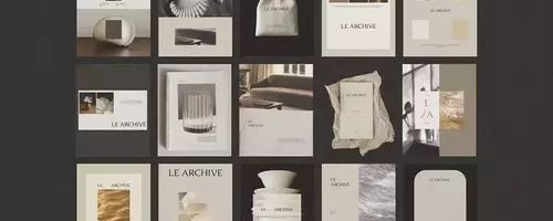 LE ARCHIVE Social Media Template Kollektion: Menschliches Design triumphiert über KI-Einförmigkeit