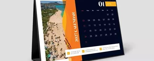 Ein tiefer Einblick in das A5-Schreibtischkalender-Layout 2027 für Adobe InDesign