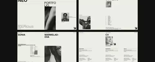 Ein minimalistisches InDesign-Portfolio und Lebenslauf-Präsentations-Template von RedGiant