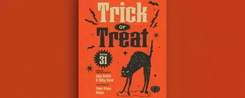 Einzigartiger Retro Halloween Flyer: Das Erfolgsgeheimnis einer schwarzen Katze